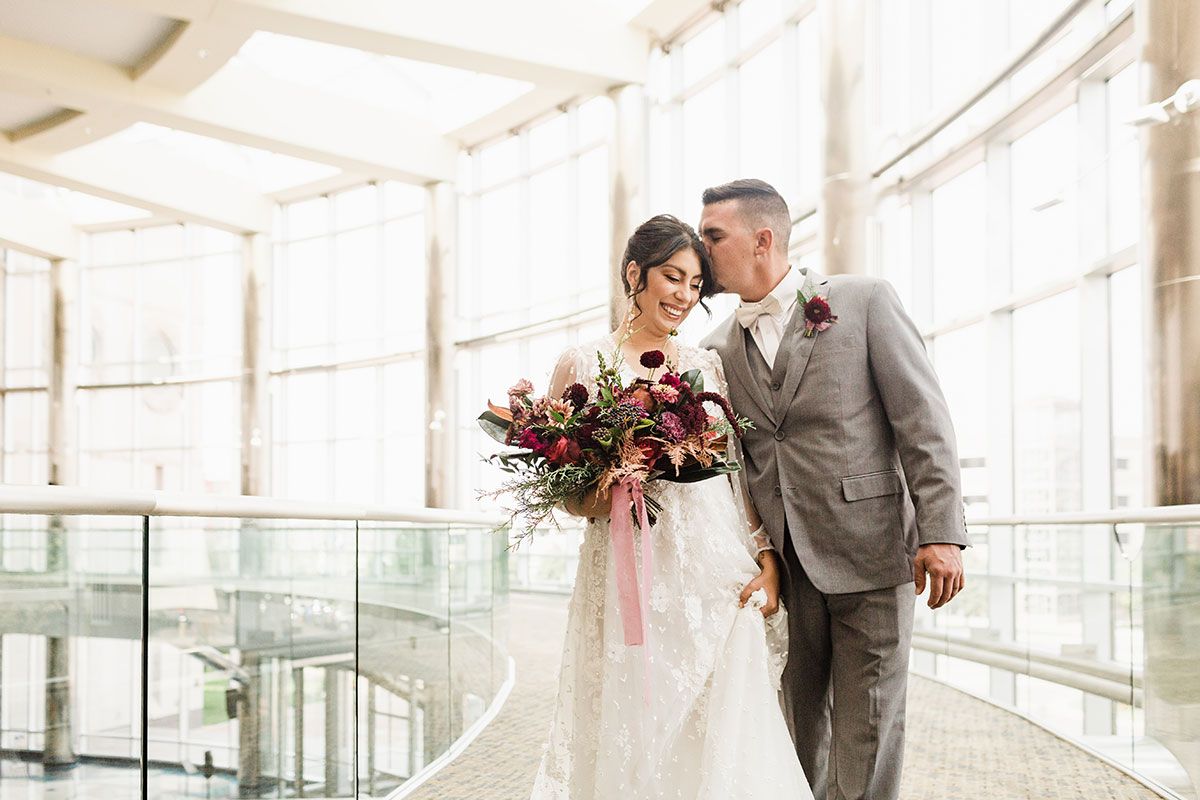 wedding couple at The Cable Center